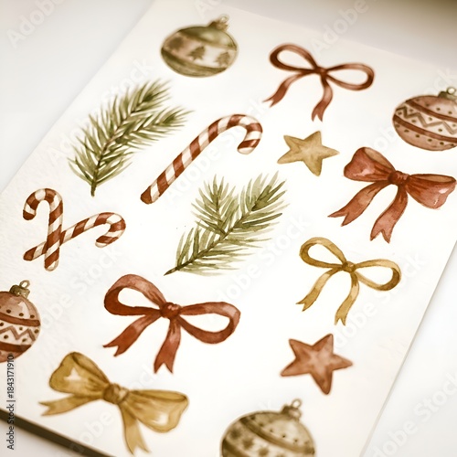 set of christmas decorations