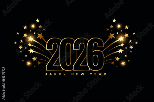 happy new year 2026 background with sparkling stars