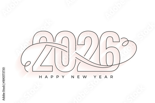 line style 2026 new year wishes background