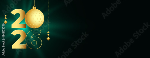 golden 2026 lettering bauble wallpaper for new year eve