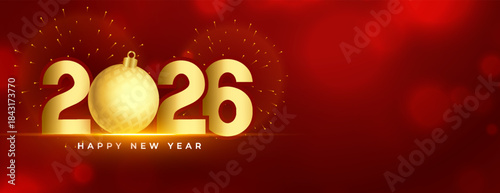 happy new year 2026 wallpaper with golden firework
