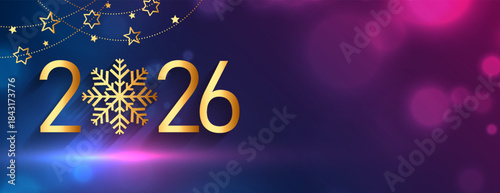 decorative 2026 new year banner with empty space