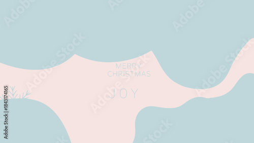 A pink abstract shape on a light blue background with a white lower section