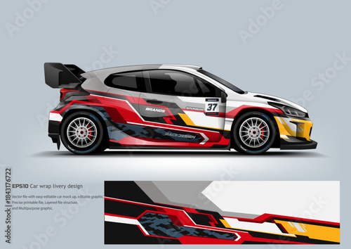 Sport hatchback livery car wrap design