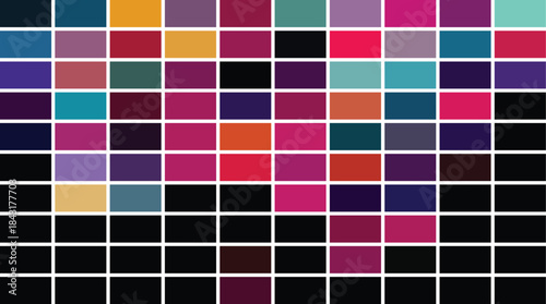 Cool Blue-Purple and Warm Orange-Pink Contrast Color Palette Grid