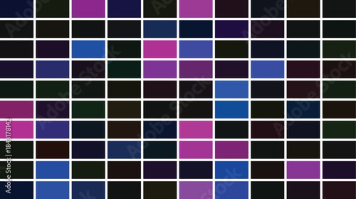 Dark Night Sky Blue and Vibrant Magenta Color Palette Grid for Dramatic Contrast