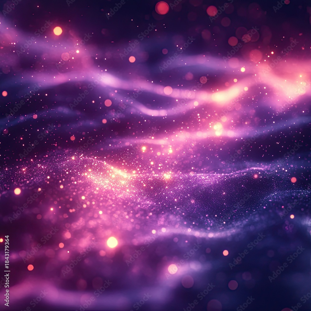 Fototapeta premium Glowing Purple Gradient with Bright Luminous Spots