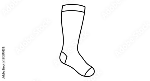 Classic christmas stocking with a flat cuff and rounded toe perfect for holiday designs