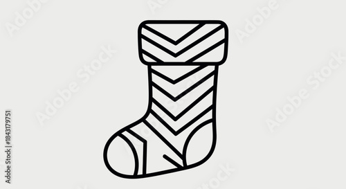 Decorative knitted Christmas stocking