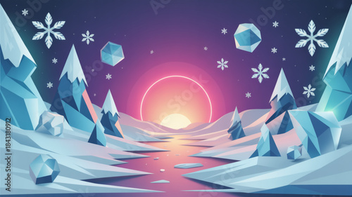 Winter Sunrise Landscape