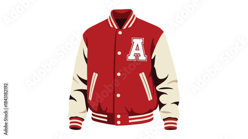 Varsity Jacket Vector Retro College Style Apparel Illustration
