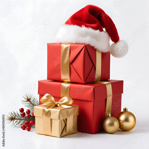 santa claus with gift boxes