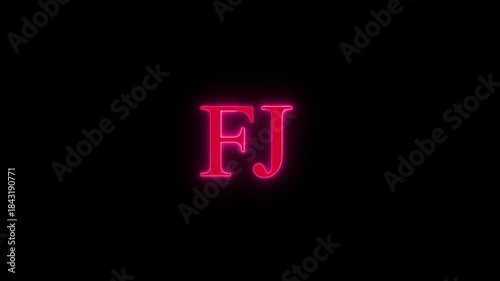 Stylish intro with glowing fj initials in pink