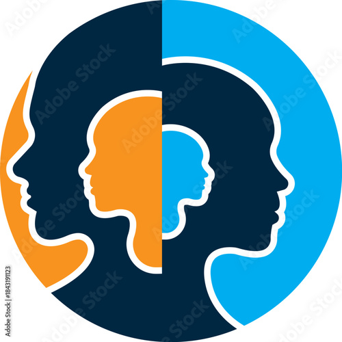 Human Mind Profile Logo Design for Psychology and Mental Health Branding