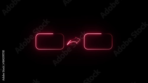 Abstract connection neon glowing arrow direction