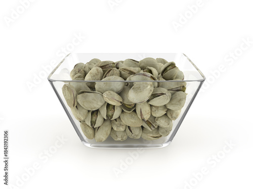 Glass bowl with pistachios