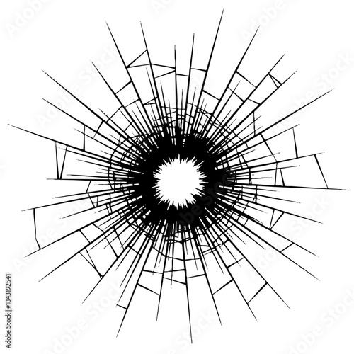 Bullet Hole Broken Glass Crack Structure Graphic Effect