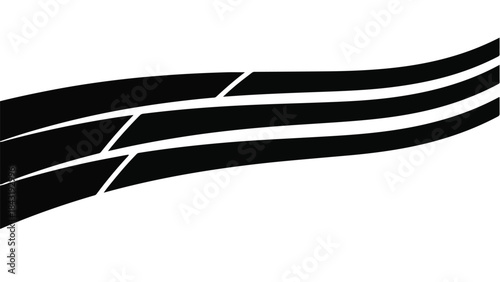 Dynamic black abstract wavy lines on a white background, conveying motion and energy.