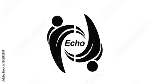 Abstract logo representing connection and communication