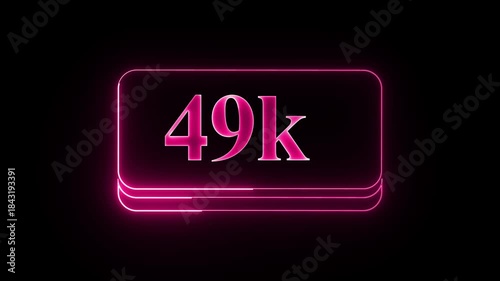 Neon glow counter shows forty nine thousand