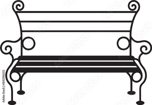 bench on a white background