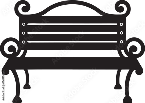 bench on a white background