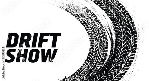 Drift show tire track vector background