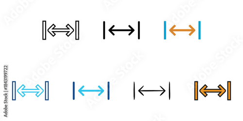 Expand icon set multiple style vector collection. Editable Stroke 
