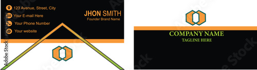 Untitled-3 copyModern Black & Orange Business Card Template with Geometric Design