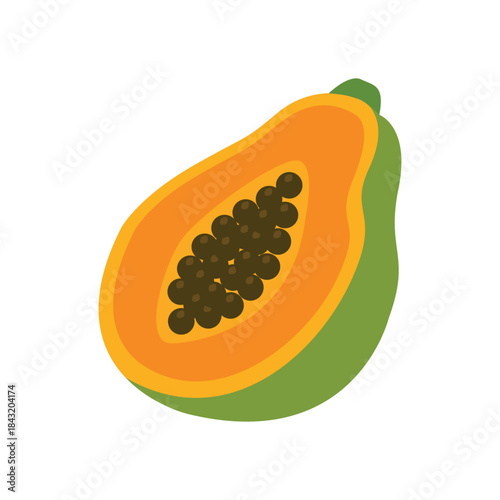 ripe papaya with lots of seeds