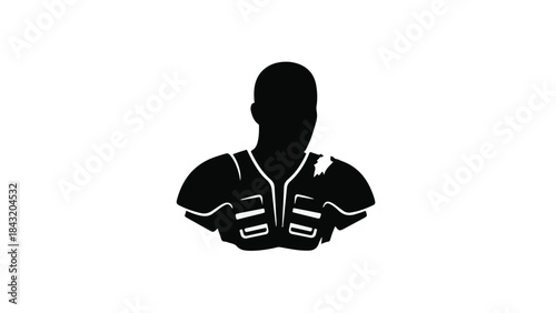 Silhouette of a person wearing protective gear, symbolizing strength and readiness