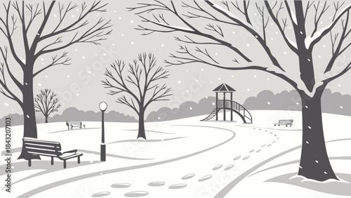 winter landscape with trees