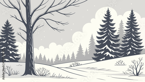 winter landscape with trees