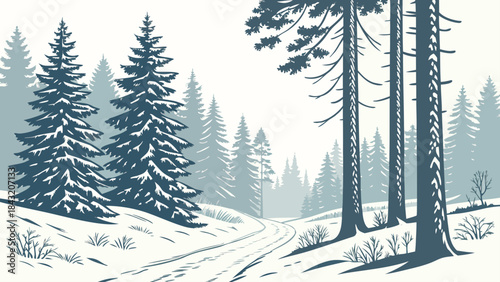 winter landscape with trees