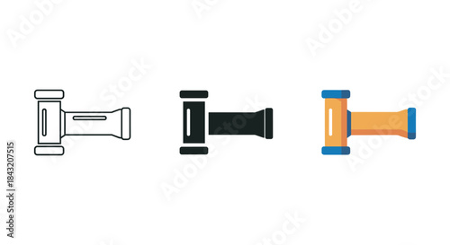 Hammer icon set in different styles