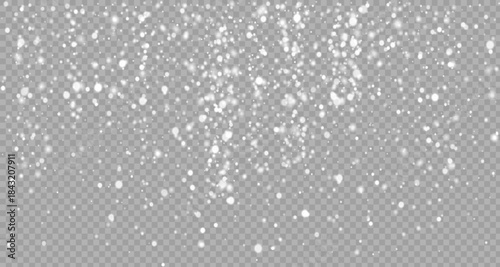 Soft white lights, reminiscent of snowflakes or shimmering sparks, are scattered across a transparent background. They vary in size and brightness, creating the effect of a light, magical snowfall.