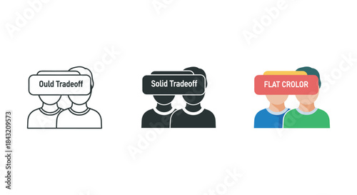 Different styles of people wearing virtual reality headsets