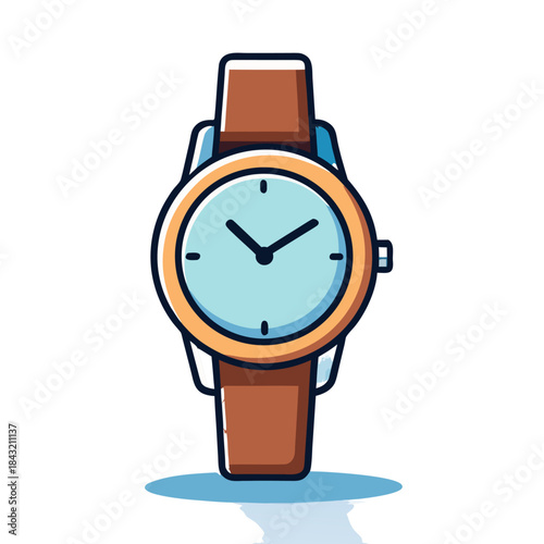 Elegant Wristwatch Vector Illustration | Minimalist Timepiece Design