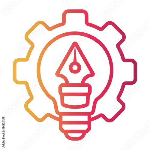 art studio Line Gradient Icon