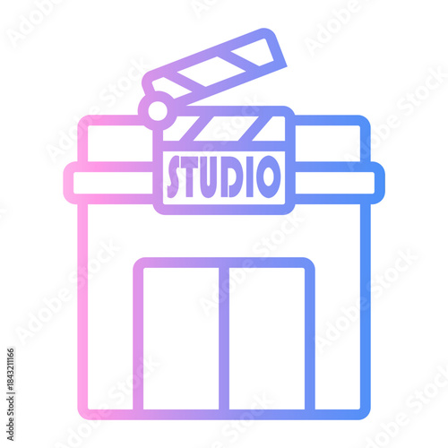 art studio Line Gradient Icon
