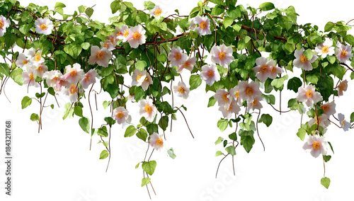 A vibrant flower arrangement hanging from the ceiling in a restaurant, with a mix of colorful flowers and greenery, creating a lively and inviting atmosphere.