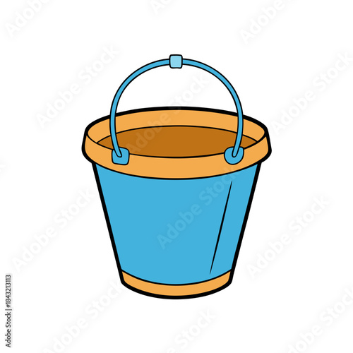 blue bucket isolated