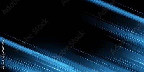 Blue and white high speed lines. Fast lines background. Dynamic motion light trails. Vector Illustration.