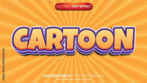 3d text effect cartoon theme