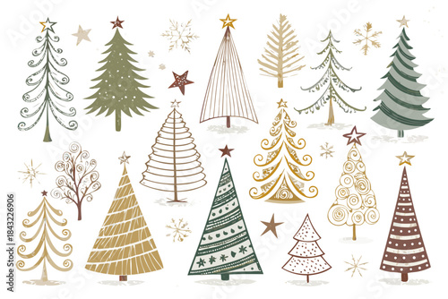 Christmas Tree Clip Art Collection,