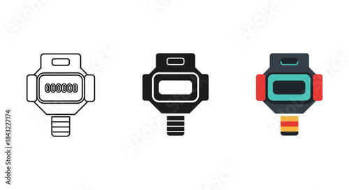 Three different styles of fitness tracker illustration