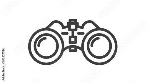 Black line icon of binoculars for search or observation