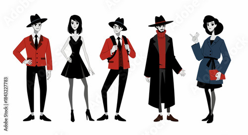 Diverse Fashion Styles - A Group of Stylishly Dressed Individuals.