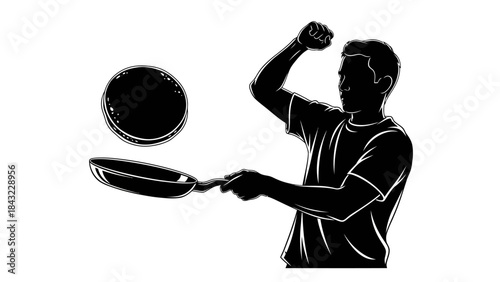 Man playing tennis with a racket and ball in mid-air