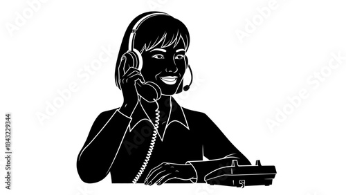 Professional woman with headset provides excellent customer service, illustrating dedicated support and clear communication in a business environment